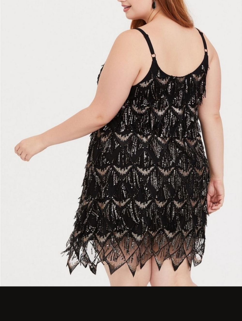 Torrid Black Sequin Mini Flapper Dress. Sz 0 - Picture 5 of 5